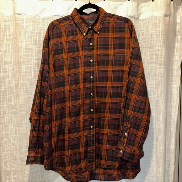 Ralph Lauren Blake Mens XL Button Up Shirt Long Sleeve Plaid Multi Color - Picture 11 of 13